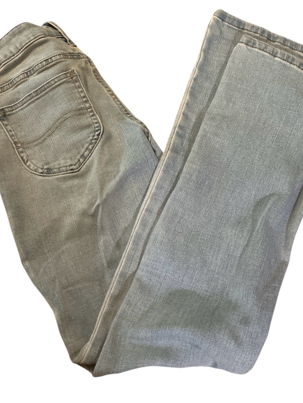Women's Light Gray Straight-Leg Jeans